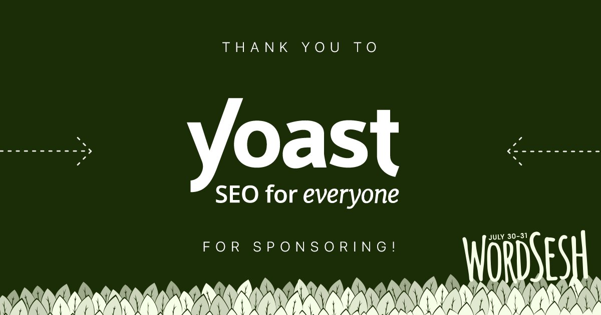WordSesh's tweet photo. π A heartfelt thank you to @yoast. Your commitment to sponsoring #WordSesh is truly inspiring. Together, we're making a positive impact! πͺ https://t.co/eoqKsorDqT https://t.co/uqoHsL2Tt2