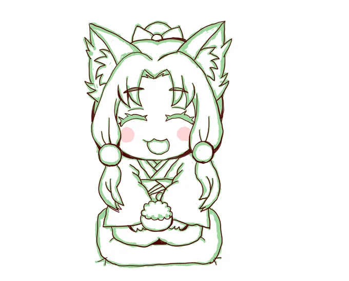 実はニコニコの某源平討魔伝系登山動画の支援絵として描き始めたイタコ婆ですちょっとだけケモ耳大きくしてみました! 