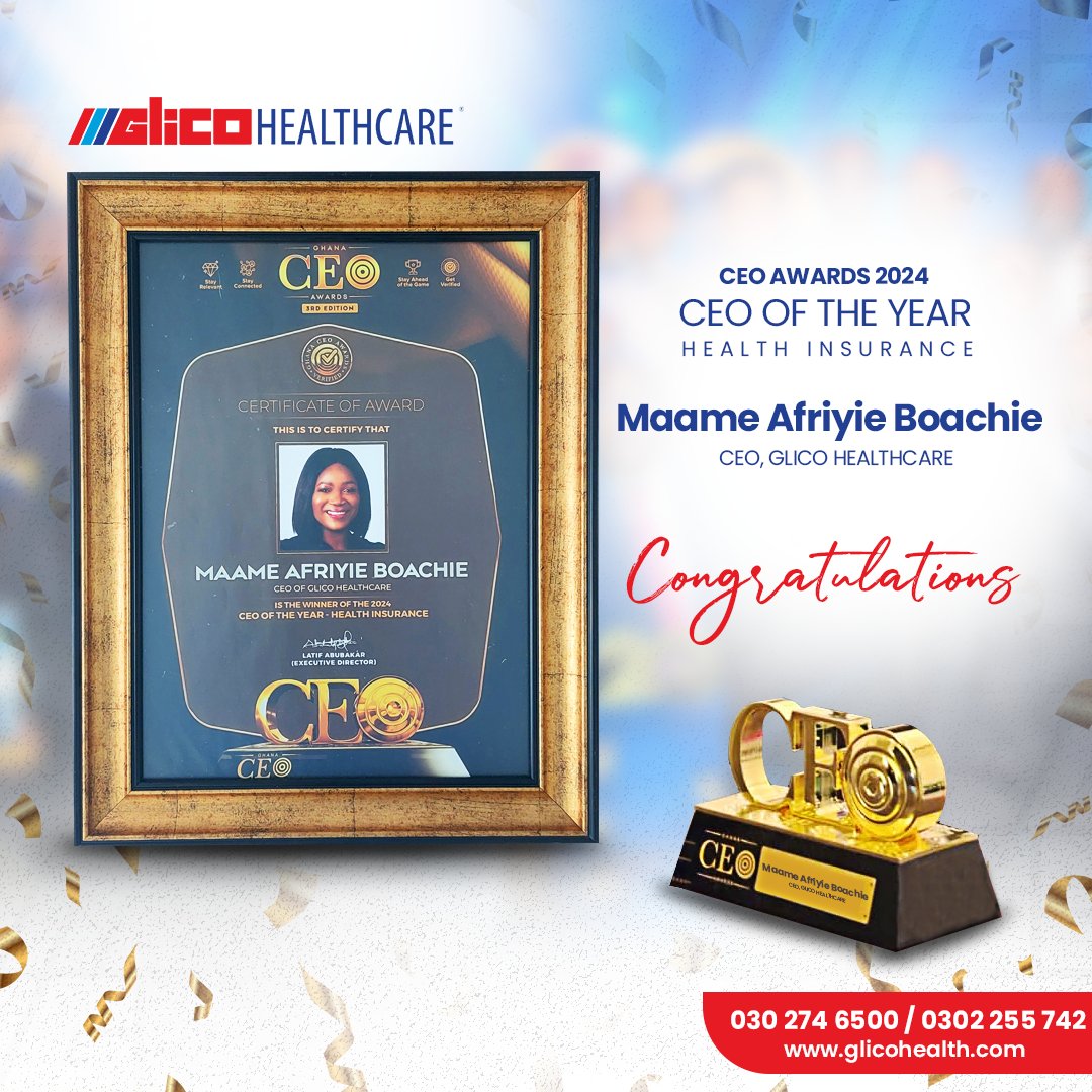 GLICOLife's tweet image. We extend our warmest congratulations to Maame Afriyie and the entire GLICO Healthcare team on this remarkable achievement.@ghanaceoawards_ 
#GLICOGroup #GLICOCares
#exelenceinhealthcare