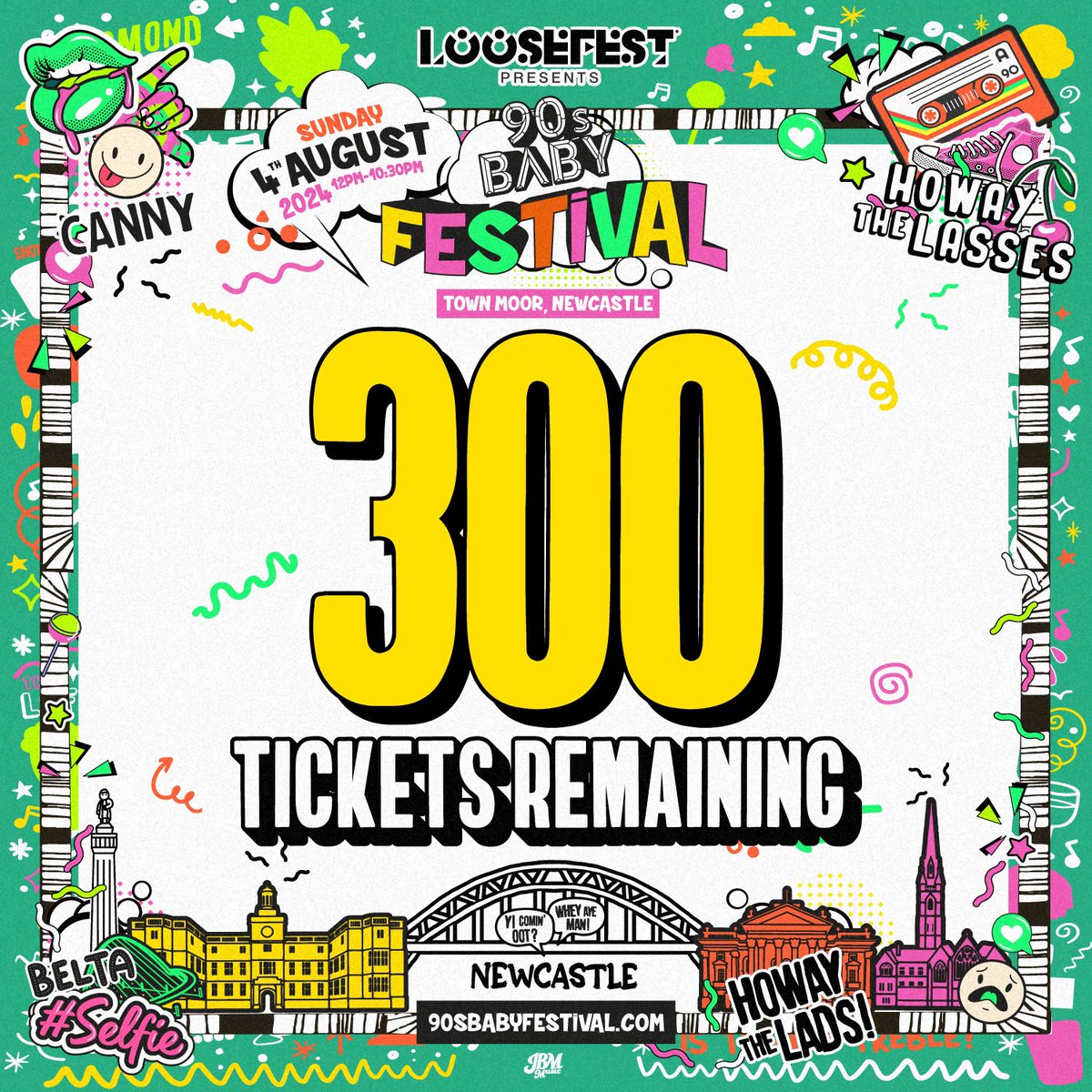 In just 4 days time, we will be on the Town Moor for a day of throwback music, featuring all of the best names in 90's pop and dance music, spread across 2 stages! 💃🎪

Now we are down to the FINAL 300 TICKETS!

Remaining tickets available HERE: 90sBabyFestival.com