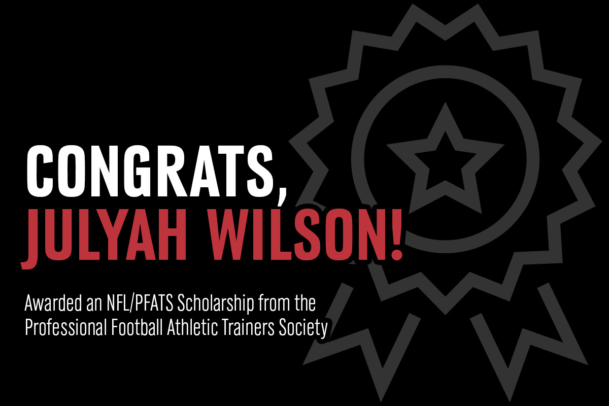 🎉 Help us congratulate recent Athletic Training Program graduate Julyah Wilson, MA '24, who is a Professional Football Athletic Trainers Society (PFATS) Female Scholarship Winner, an annual award for female athletic training students interested in pursuing a career in the NFL.