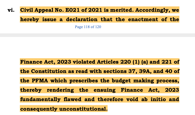 Julians Amboko (@ambokojh) on Twitter photo UPDATE: Finance Act 2023 declared unconstitutional
Court of Appeal Judges Kathurima M'Inoti, Agnes Kalekye Murgo & John Mativo have ruled that Finance Act 2023 fundamentally flawed and therefore void & consequently unconstitutional.
Wueeeeh!! 
I am now reading the full UPDATE: Finance Act 2023 declared unconstitutional
Court of Appeal Judges Kathurima M'Inoti, Agnes Kalekye Murgo & John Mativo have ruled that Finance Act 2023 fundamentally flawed and therefore void & consequently unconstitutional.
Wueeeeh!! 
I am now reading the full