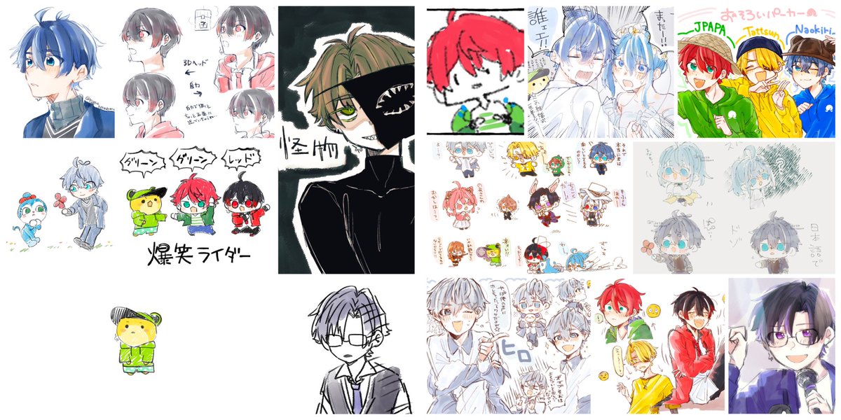 今月描いた絵を晒そう 実はこっそり毎日投稿してました🤷‍♀️ (半月