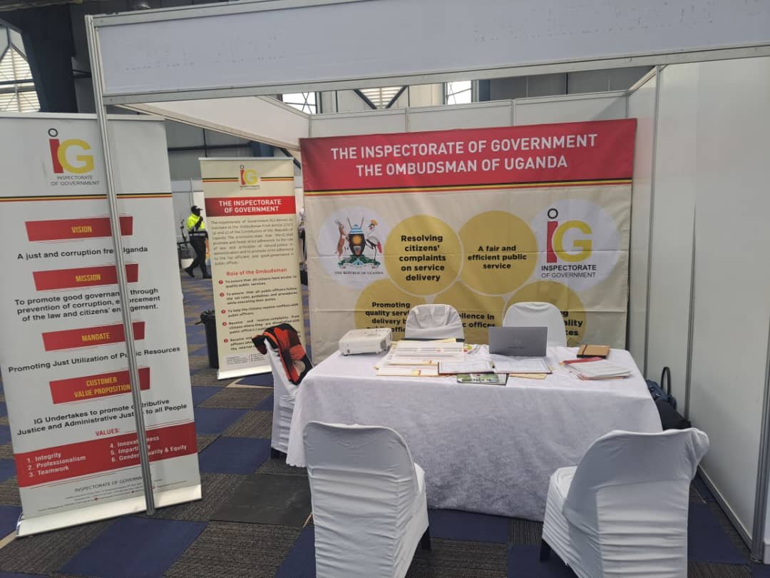 IGGUganda's tweet photo. Team Uganda is receiving guests at the @IGGUganda stall at the ongoing 2nd International Ombud Expo in Gaborone, Botswana. Deputy IGG @AnneTwino is the Team Leader, accompanied by the Director Ombudsman Affairs, Mr. Stephen Okiror. #IOE2024 https://t.co/XXcp5ADfU5