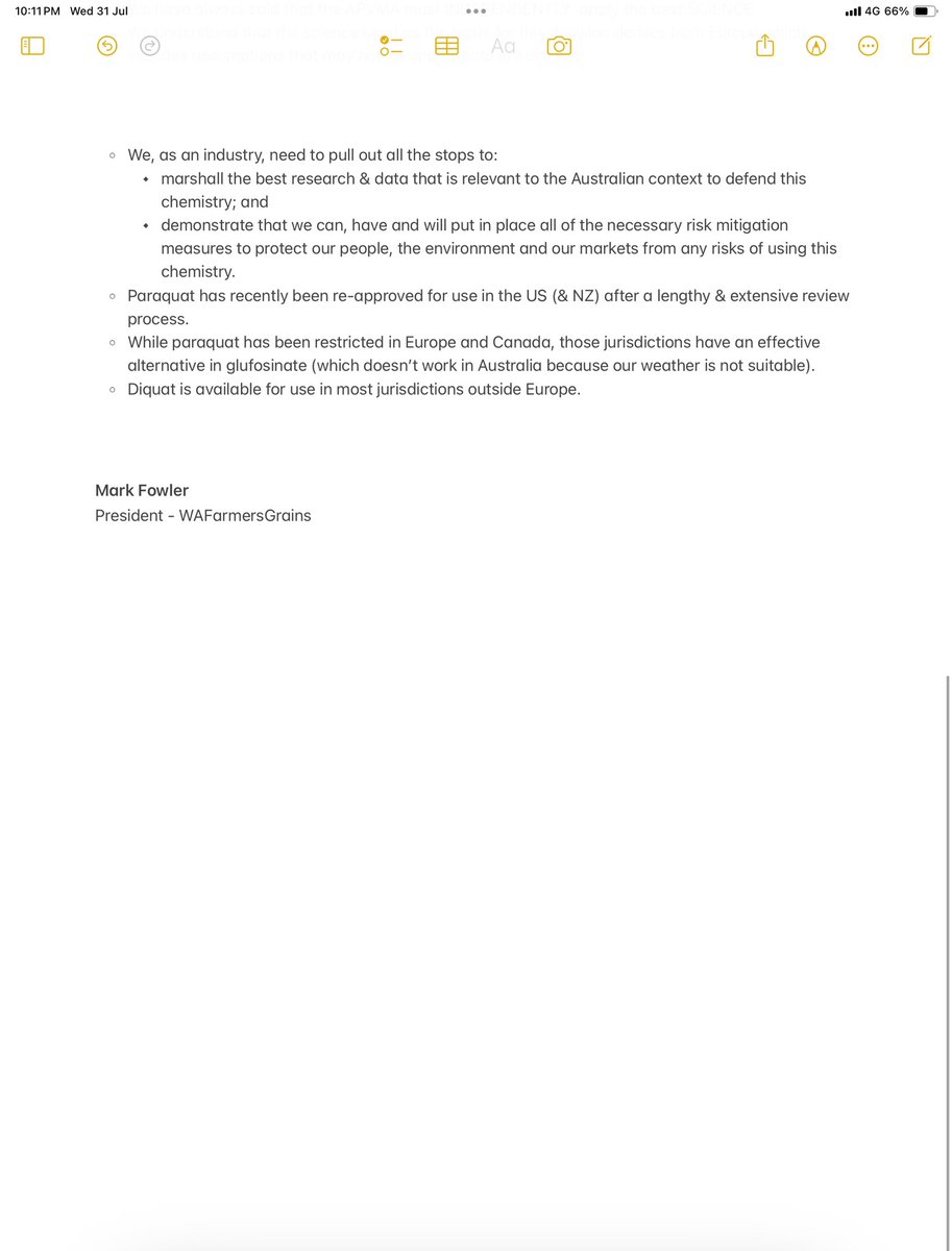 Mark Fowler (@mdfowler100) on Twitter photo This is what we have been able to distill so far regarding the APVMA provisional decision on paraquat & diquat. We will keep you posted as we learn more. <a href="/WAFarmersGrains/">WAFarmersGrains</a> <a href="/GrainProducers/">Grain Producers Australia</a> This is what we have been able to distill so far regarding the APVMA provisional decision on paraquat & diquat. We will keep you posted as we learn more. <a href="/WAFarmersGrains/">WAFarmersGrains</a> <a href="/GrainProducers/">Grain Producers Australia</a>