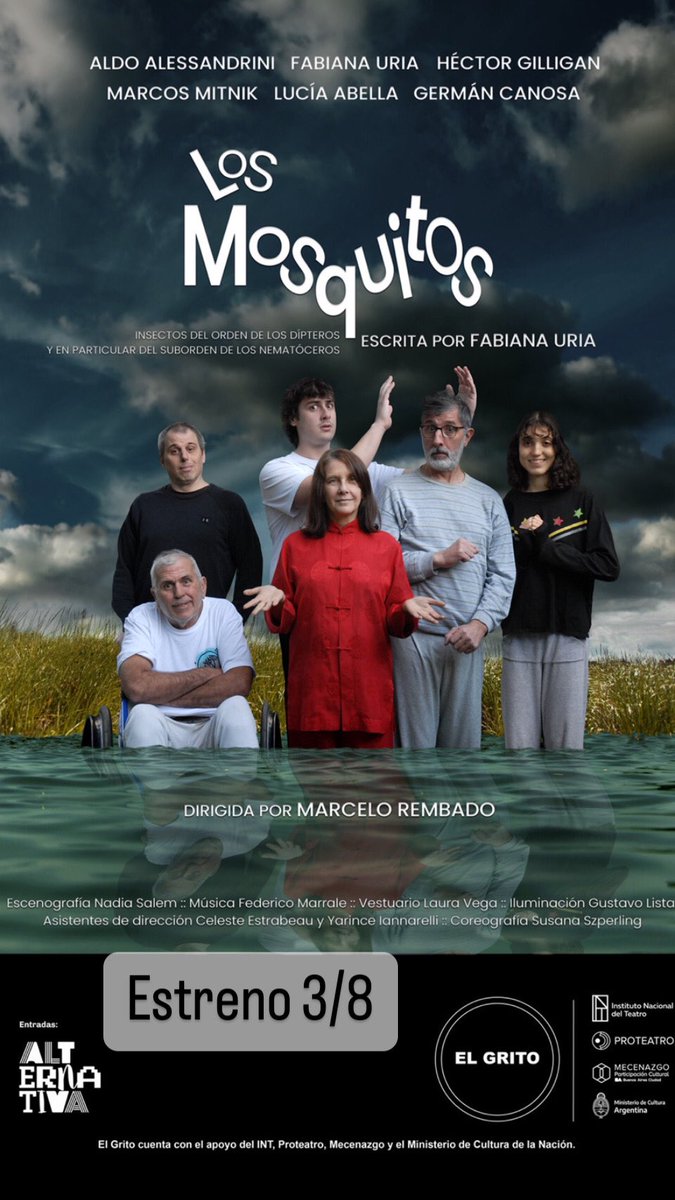 Estreno sabado 3 agosto 18h teatro el grito costa rica 5459 “LOS MOSQUITOS “ entradas por <a href="/AlternativaEsc/">Alternativa</a> #teatro #planazo