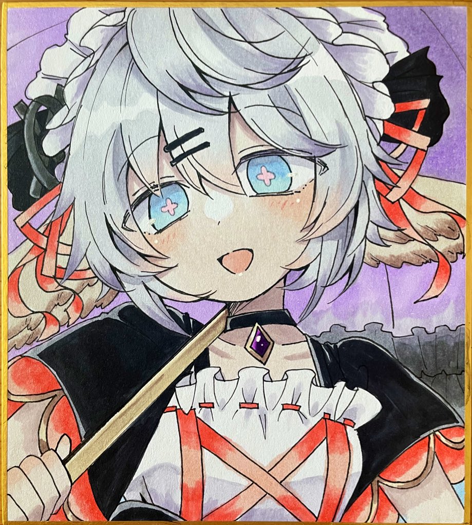 biancopan's tweet photo. とある依頼で描いた色紙
アナログ楽しいんじゃ〜 https://t.co/krHOyrspEx