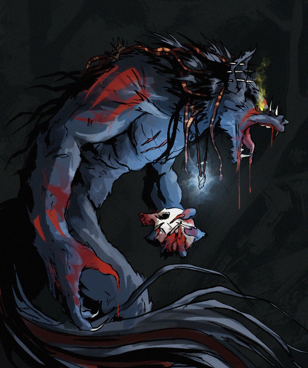 Wild version of the Lunar Enforcer! 
Highly effective against enemy groups! 

Version sauvage de l'exécuteur lunaire ! 
Très efficace contre les groupe d'ennemies ! 

#art #soulwar_game #werewolf #charadesign #lycan #savage