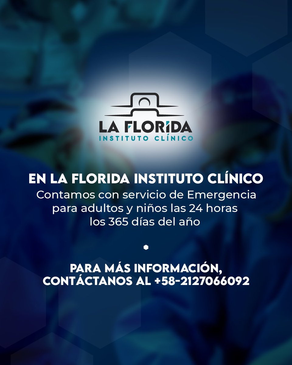 ¡Emergencias 24/7!🚑

En La Florida Instituto Clínico, contamos con un equipo médico listo para brindarte la mejor atención en nuestra área de emergencias🚨
Para más información contáctanos al +58-2127066092📞

En La Florida Instituto Clínico, tu salud es nuestra razón de ser🏥
