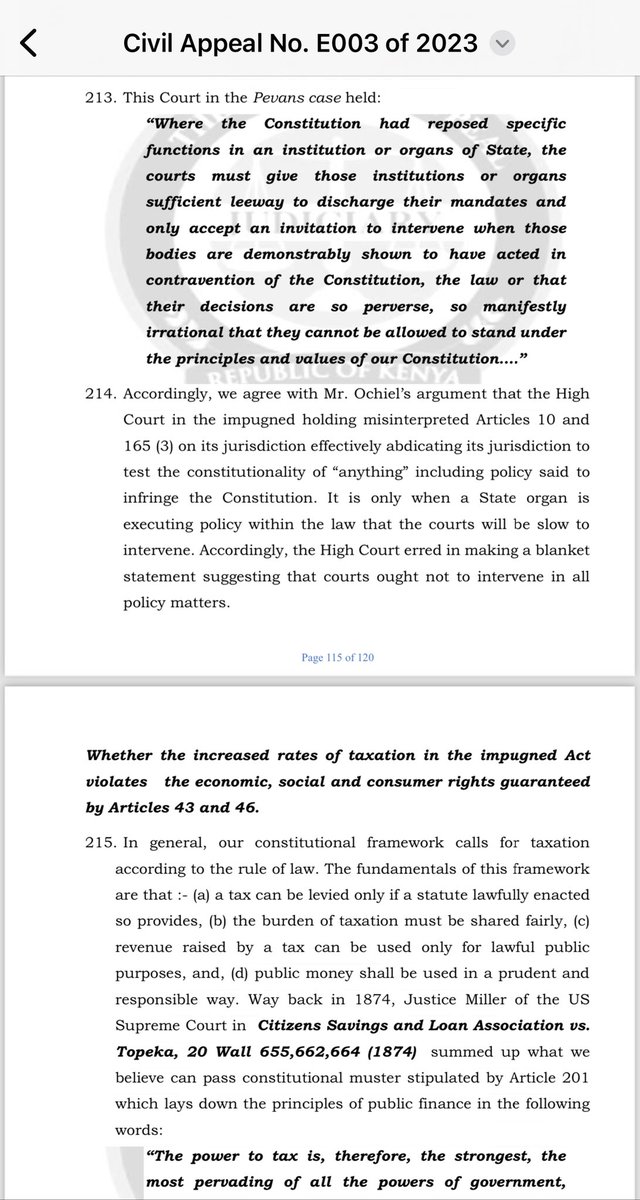 The Court appeal agrees with our petition and  invalidates the entire FY 2023/24 finance bill in its entirety