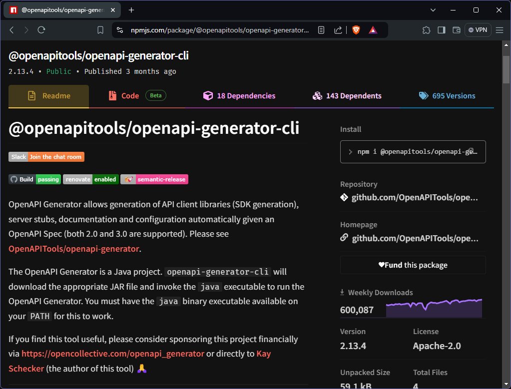 OpenAPI Generator (@oas_generator) on Twitter photo #openapi #generator just reached another milestone - weekly download of #npm wrapper reached 600k🚀bit.ly/2Pz3J7a (other installation methods: docker, gradle/maven/sbt/bazel/cake plugin, brew, etc) #opensource #oss #REST #API #openapi #generator just reached another milestone - weekly download of #npm wrapper reached 600k🚀bit.ly/2Pz3J7a (other installation methods: docker, gradle/maven/sbt/bazel/cake plugin, brew, etc) #opensource #oss #REST #API