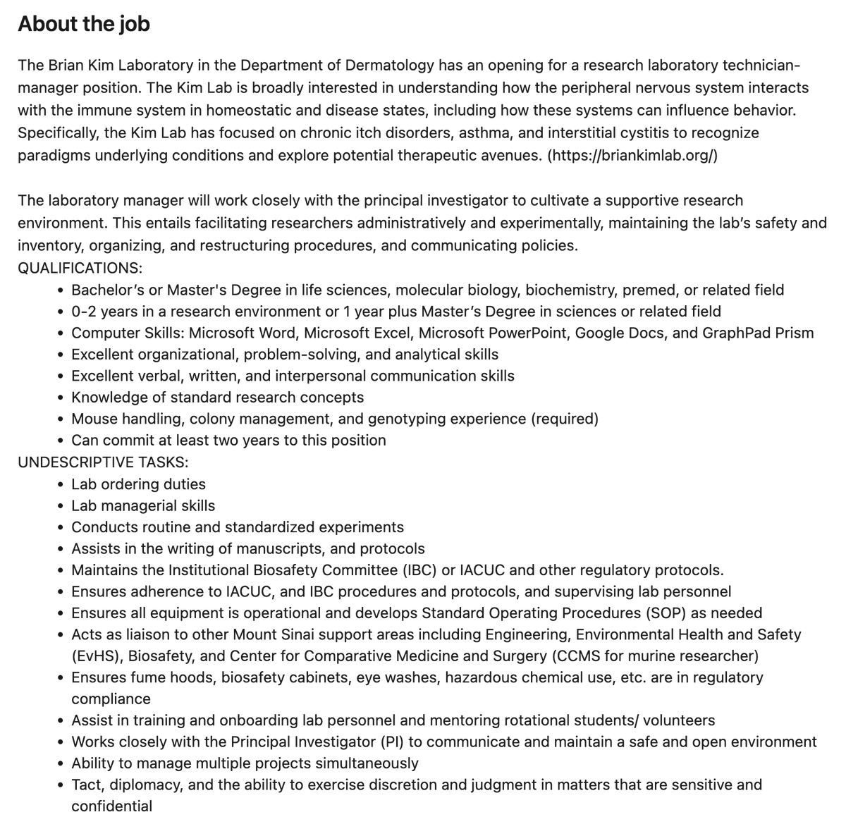 We are #hiring for a great #lab #manager. Please #retweet thank you. 
linkedin.com/jobs/view/3989…