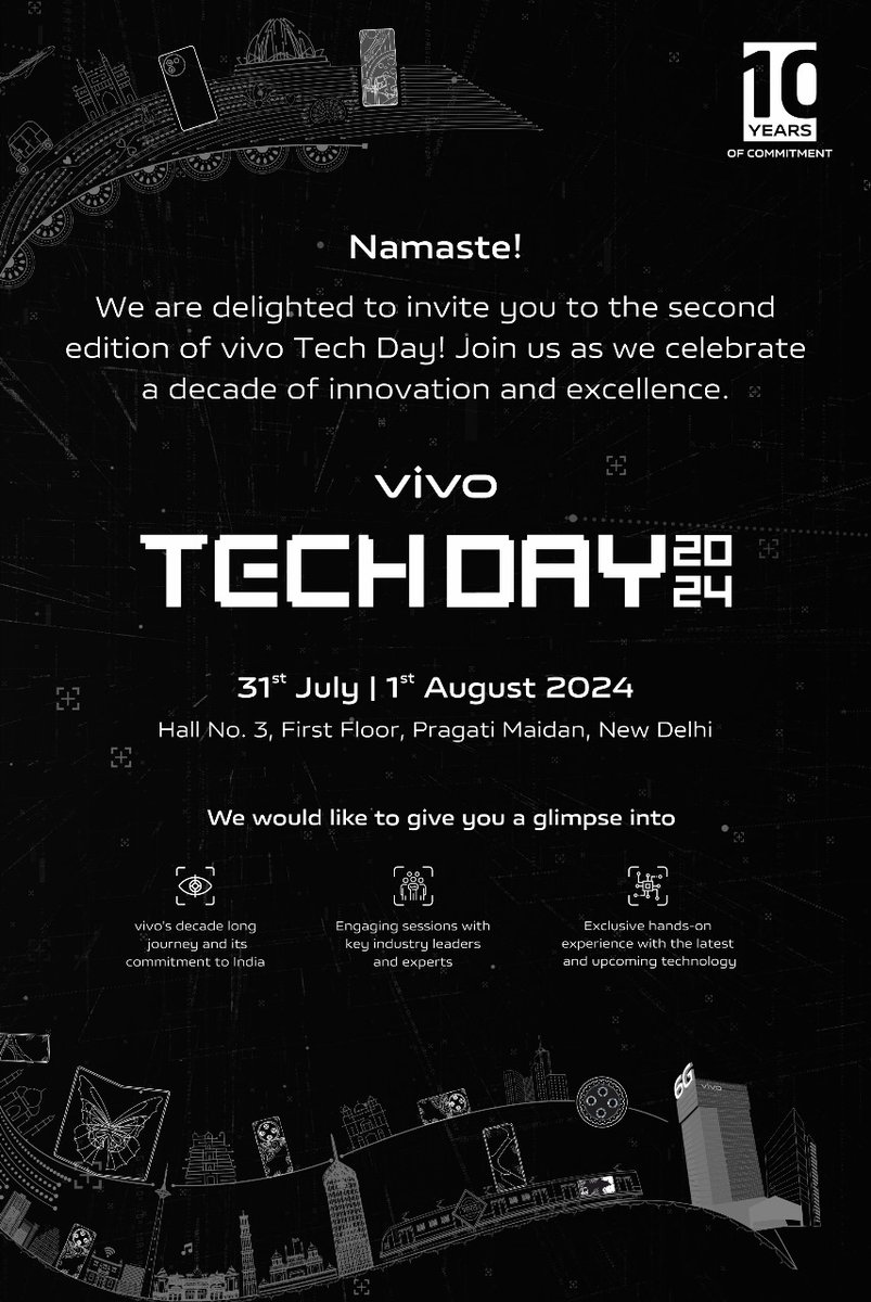 Today I have attend VIVO TECH DAY 2024. Video coming soon. 
#10YearsOfCommitment #10YearsOfInnovation #vivoIndia #vivoTechDay