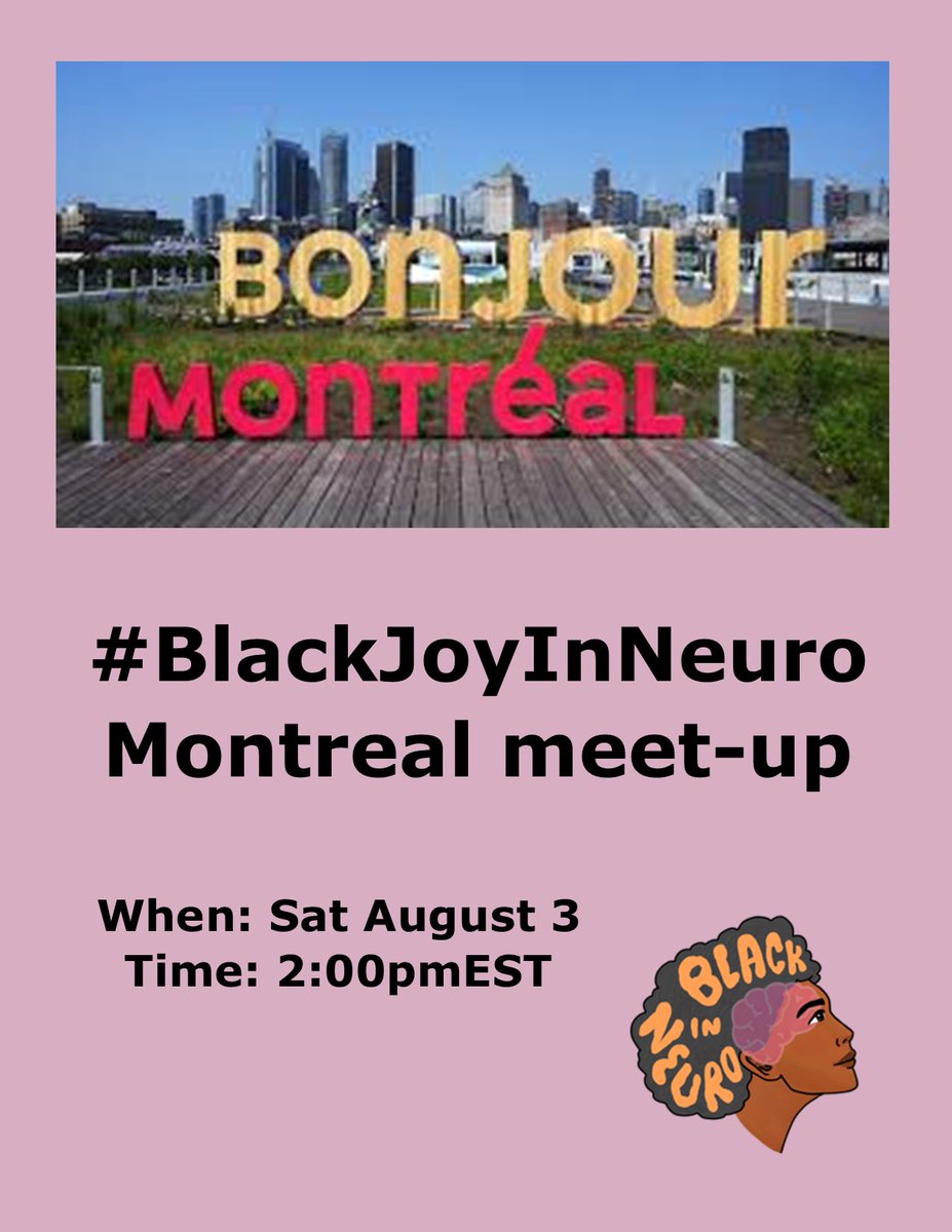 5️⃣ 🇨🇦 Bonjour. Don’t worry, the #BlackJoyAndNeuro meet-ups aren’t limited to the US! 

BIN members in Montreal, Canada will be gathering for #BINW24 this Saturday! Register now to attend! 🤗
docs.google.com/forms/d/1cY2lg…