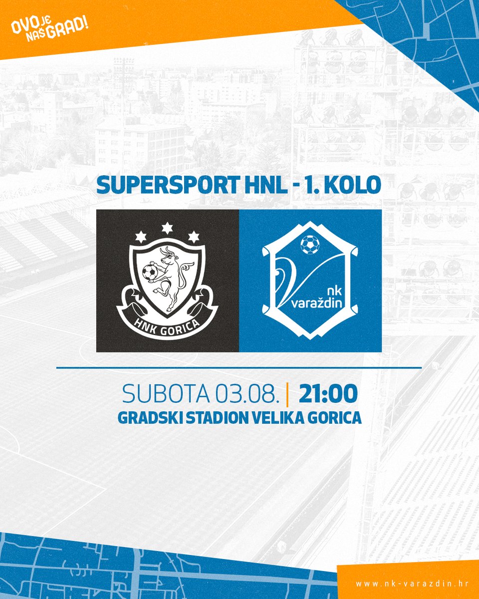 U subotu s početkom u 21:00 gostujemo u Velikoj Gorici u sklopu prvog kola SuperSport HNL-a! #nkvarazdin #ovojenasgrad