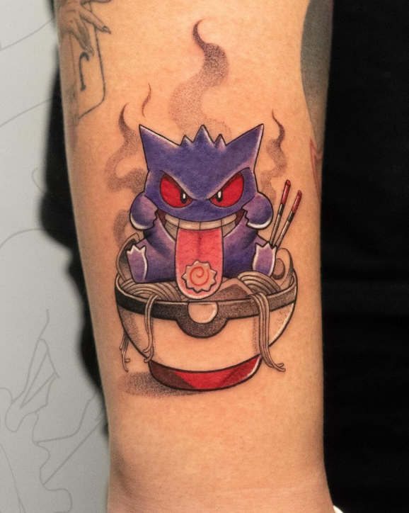 Inkebration's tweet photo. Crazy Pokemon tattoos by sebastian_tattoo from Miami 🔥

https://t.co/pNIPWqvkNq

just love the idea about the little pokemons sitting in pokeballs enjoying ramen 😂
What of these 4 is your favorite ? 🧐

#tattoo #artwork #colortattoos #pokemon #pokeball #ramen #noodles https://t.co/PqfX9shKHk