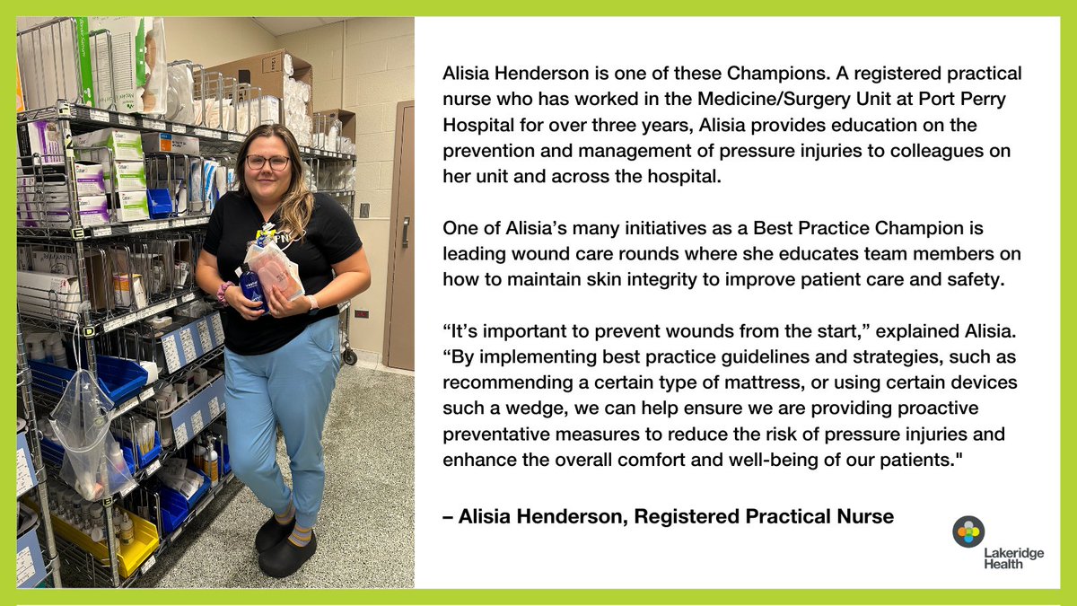 As a <a href="/RNAO/">RNAO</a> Best Practice Spotlight Organization, we’re proud to have a number of Best Practice Champions who raise awareness about best practice guidelines across #LakeridgeHealth. 🌟 To learn more about our #BPSO work visit: bit.ly/3CTYo3P <a href="/OntHospitalAssn/">Ontario Hospital Association</a>