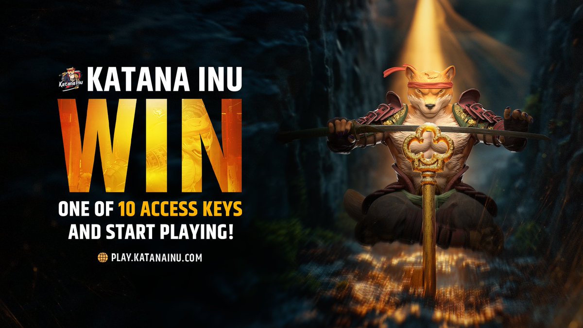 🥷$KATA Fam! We're celebrating our launcher update with an awesome giveaway! 🎉

Want to experience the combat but don’t own an NFT or $KATA Tokens? No worries!

🪂We're giving away 10 Access Keys right here!

To enter:
1️⃣ Follow @KatanaInu
2️⃣ Like &amp; RT this post
3️⃣ Drop a 💬 for