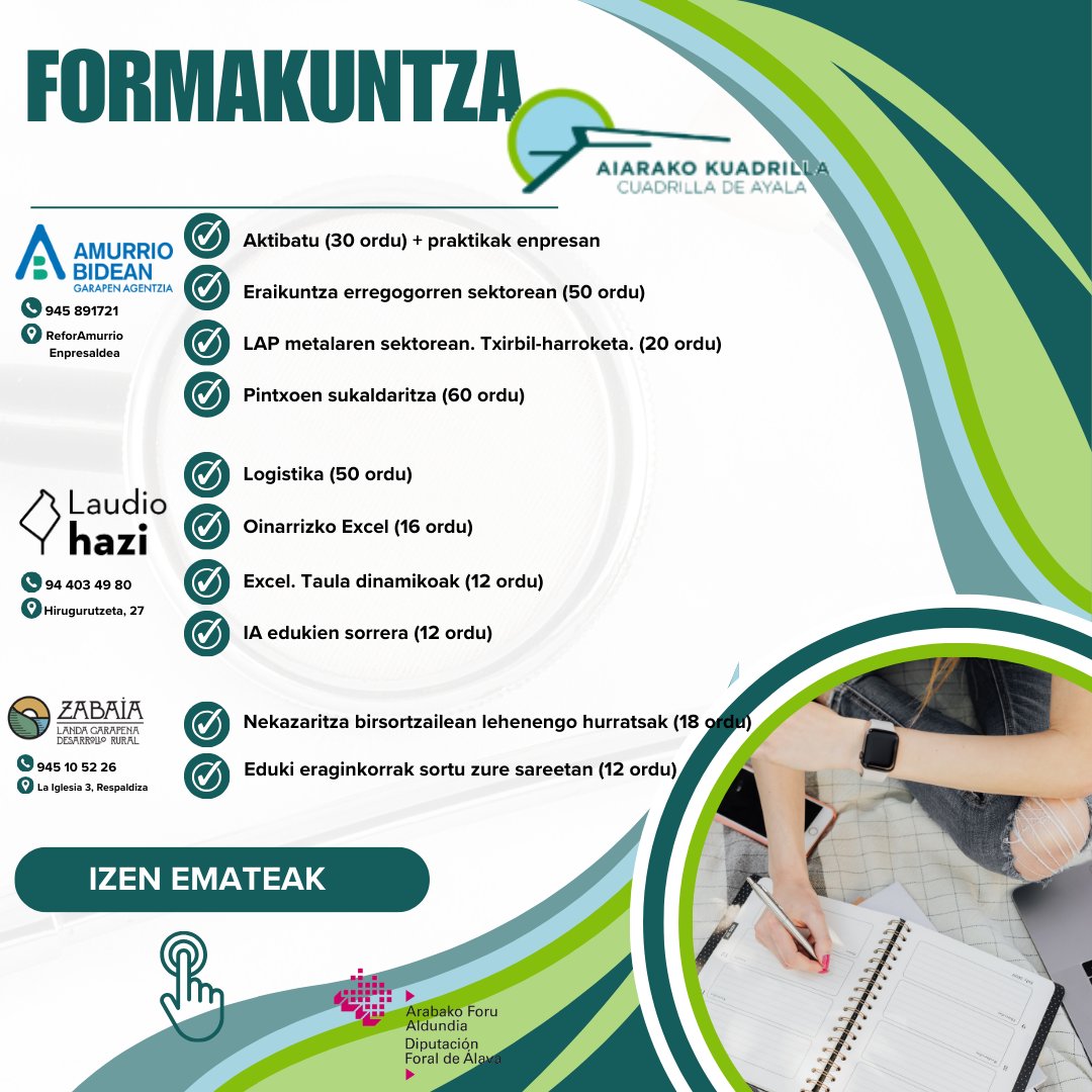 📢Prest dugu Aiarako Kuadrillako herrietan (Amurrio, Laudio eta Arespalditza), uda ostean 🏖️, emango den prestakuntza-eskaintza. Baten bat interesatzen bazaizu hemen duzu informazio guztia: i.mtr.cool/ycnhbdvsru