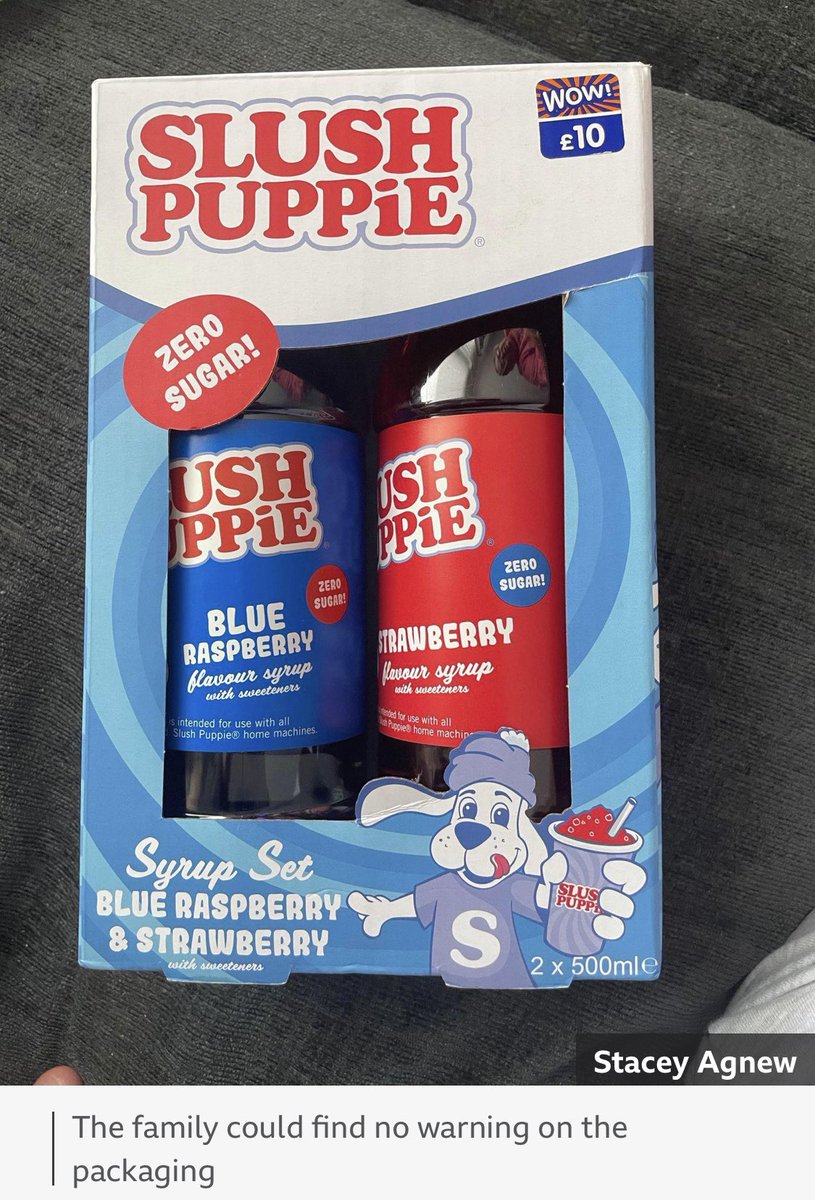 This BBC story 👇

How wd parents know children under 4 shd not have drinks containing glycerol, a common ingredient in slushies, when they’re badged with cartoon characters &amp; “no added sugar” health halos. 

Misleading &amp; irresponsible. More honest food labelling policy, anyone?
