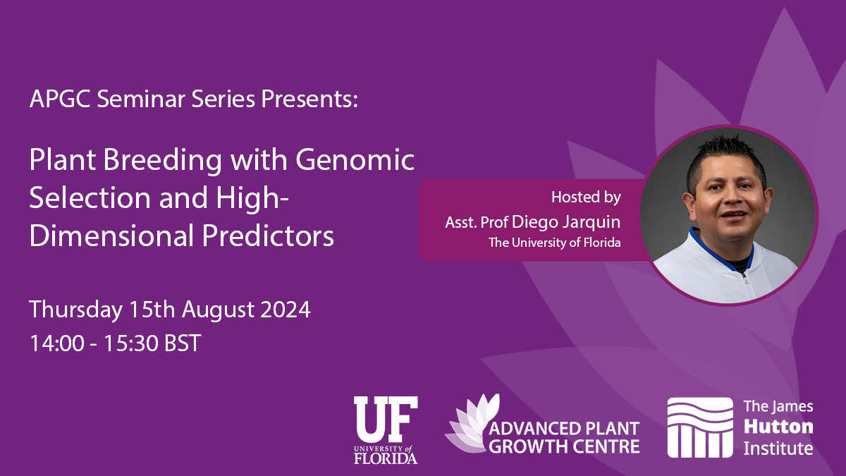 Join us on 15 August from 2 - 3:30 PM BST for an enlightening seminar. Dr Diego Jarquin of the <a href="/UF/">FLORIDA</a> will explore the transformative impact of genomic selection on plant breeding, enhancing resilience and productivity. Register now! #plants #breeding eu1.hubs.ly/H0bvNwN0