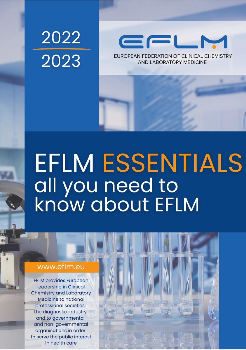 📢 Exciting News from the EFLM!

We're thrilled to introduce the "EFLM ESSENTIALS, all you need to know about EFLM" guidebook 📖, covering our activities for the 2022-2023 term.

Here is the link to the document:  bit.ly/4d3Gn3u 

Stay tuned for more updates from EFLM 🌟