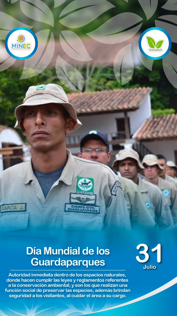 Día mundial de los guardaparques 

<a href="/NicolasMaduro/">Nicolás Maduro</a>
<a href="/JosueLorca/">Josué Lorca</a>
<a href="/InparquesMerida/">INPARQUES MÉRIDA🌱</a>
<a href="/RadioMiraflores/">Radio Miraflores</a>
<a href="/conaremerida/">CONARE MÉRIDA</a>
<a href="/torobelisario/">Toro Belisario</a>
<a href="/MinecOficial/">MinecOficial</a>
<a href="/JEHYSONGUZMAN/">JEHYSON GUZMÁN</a>
<a href="/CNPMerida/">CNP Mérida</a>
<a href="/GobMerida/">Gobierno Merida</a>