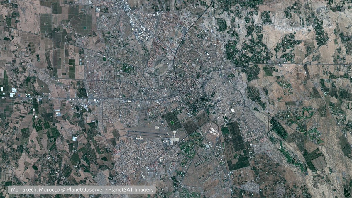 🇲🇦 Celebrating #MoroccoIndependenceDay with this beautiful #SatelliteImage of Marrakech from our #PlanetSAT #Basemap.

Marrakech, a world-renowned tourist destination, embodies the vibrant spirit of Morocco with its rich history and culture.

#Copernicus #GIS #EarthObservation