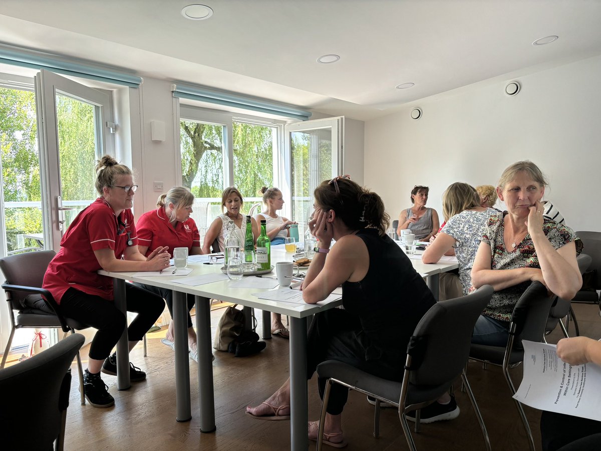 Purposeful chatter at our team training at the gorgeous <a href="/dbec_venue/">DBEC</a> - today it has been about safe manual handling and prevention/control of infections. It is essential that our carers are up to date 
with the latest skills and knowledge so they can provide the best care #Devon