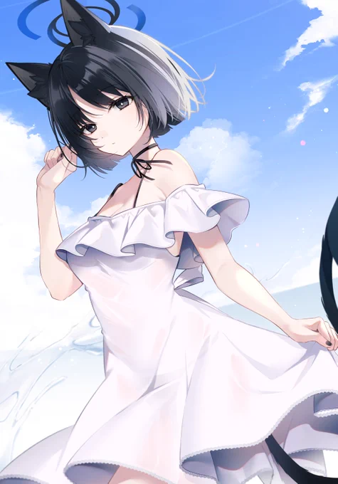 桐生キキョウ白ワンピ概念。。。 #BlueArchive