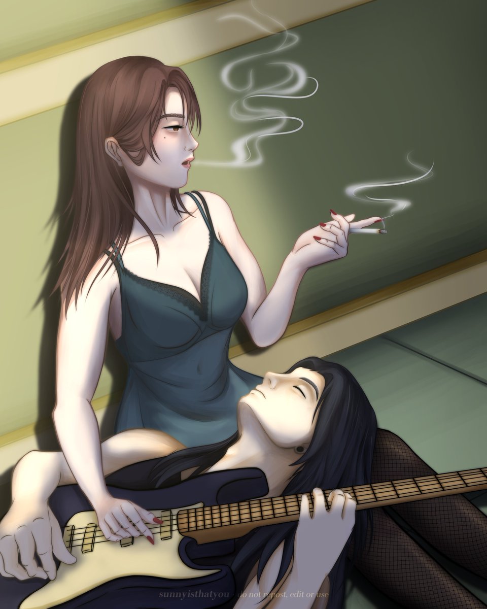 Day 2 of #SuguShokoWeek 2024
— Band AU

"well my boyfriend's in a band,
he plays guitar while i sing Lou Reed"
— just Shoko's lullaby everytime Suguru has a break in backstage

<a href="/GetoShokoWeek/">SuguShoko Week 2024</a> 
#傑硝 #SuguShokoWeek #SuguShoko