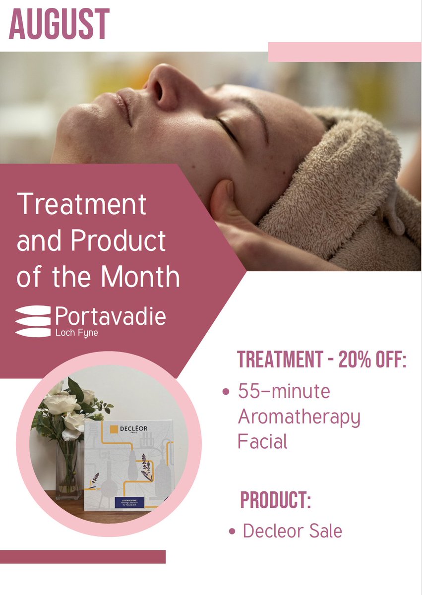 Here's our August treatment and product of the month ✨

Book your treatment now ⬇️
portavadie.try.be/items/64722ce5…