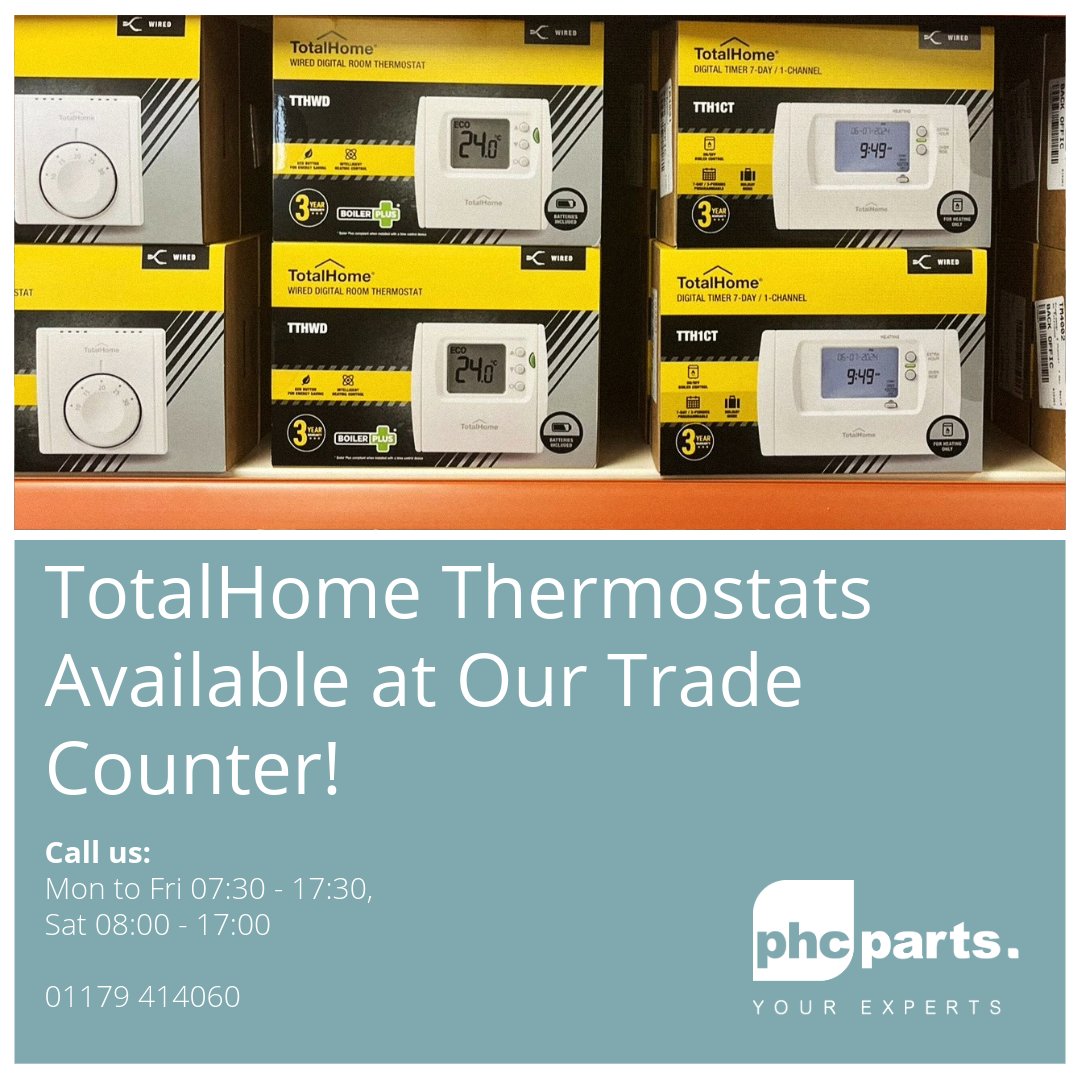 PHCParts's tweet image. Discover TotalHome Thermostats at St Werburghs Trade Counter! 

Visit us today to explore our range of TotalHome thermostats—designed to provide you with ultimate control and comfort. 

#PHCParts #TradeCounter #TotalHome #Thermostats #HomeImprovement #SmartHome