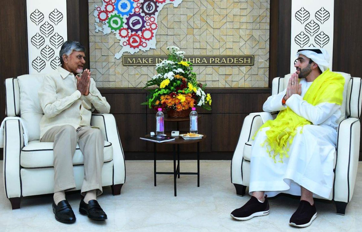 CBN_ARMY's tweet image. Hon&apos;ble Chief Minister, #BOSS Nara Chandrababu Naidu Garu met with HE Dr Abdulnasser Jamal Alshaali, the Ambassador of the UAE to India today. 

#CBNARMY