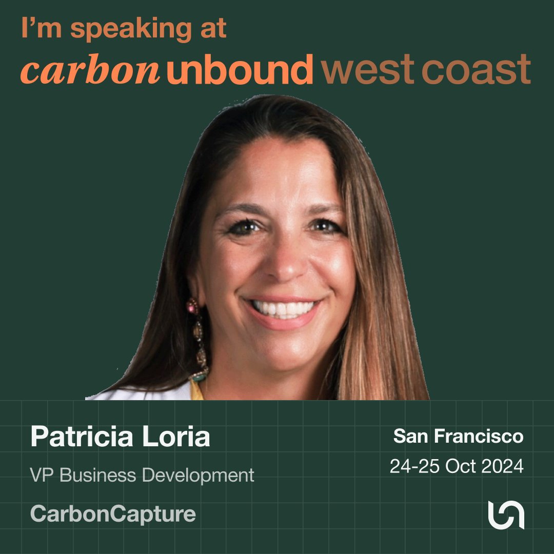 Exciting news! In October, San Francisco will host Carbon Unbound West Coast, bringing together 500 CDR experts. California is increasingly pivotal in the CDR landscape, and we're proud that our VP of Business Development, Patricia Loria, MBA and MNR, is not only a speaker, she's