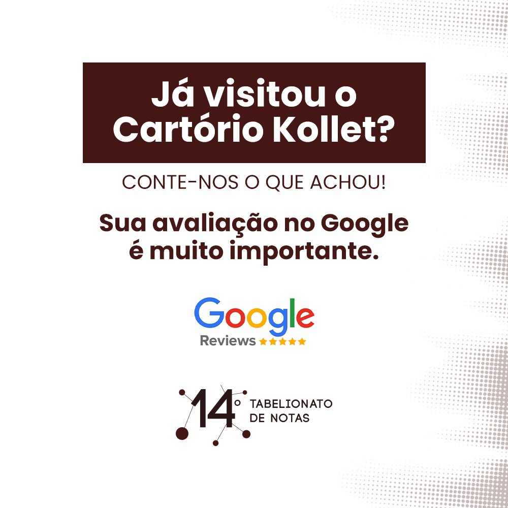 CartorioK's tweet photo. 🔎 Procure por "Cartório Kollet" no Google, clique nas avaliações e deixe a sua!

Sua opinião é o que nos move. 🥰

#cartoriokollet #14tabelionatopoa https://t.co/lAc9YZ4BLX