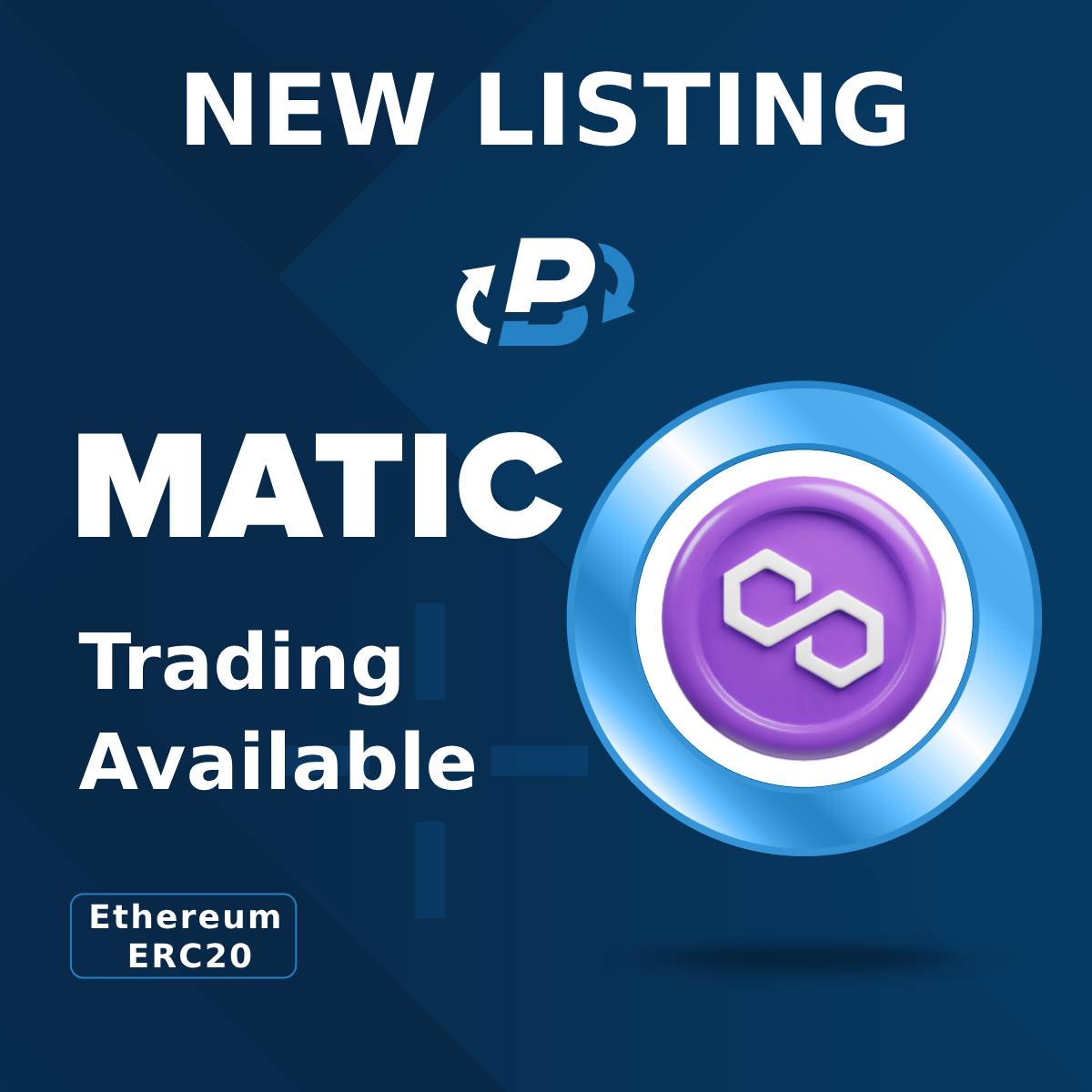 🚀 Trading is now live for $MATIC on PlasBit! 🚀

🔹 Trade #MATIC on the MATIC/USDT Advanced Trading pair
🔹 Deposits &amp; withdrawals are now open
🔹 Load &amp; spend your MATIC with your PlasBit #Cryptocard
🔹 Fixed Maker fee of 0.1%

Diversify your portfolio and start trading $MATIC