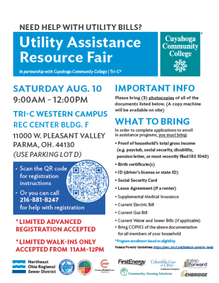 BKL_Library's tweet image. Saturday, Aug. 10 at Tri-C West is having a Utility Assistance Resource Fair from 9:00am - 12:00pm. There are limited registrations and walk-ins.