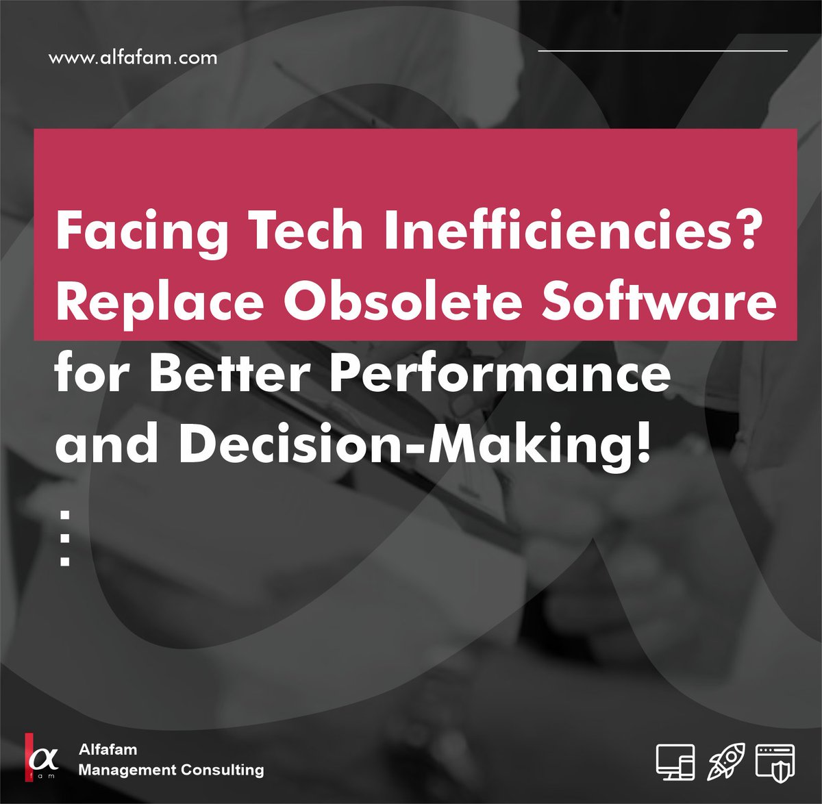 Alfafam_team's tweet image. Replace outdated or redundant software with our expert recommendations to streamline your operations and reduce complexity. Our regular updates to your tools ensure optimal performance and better decision-making. #TechReplacement #BusinessEfficiency