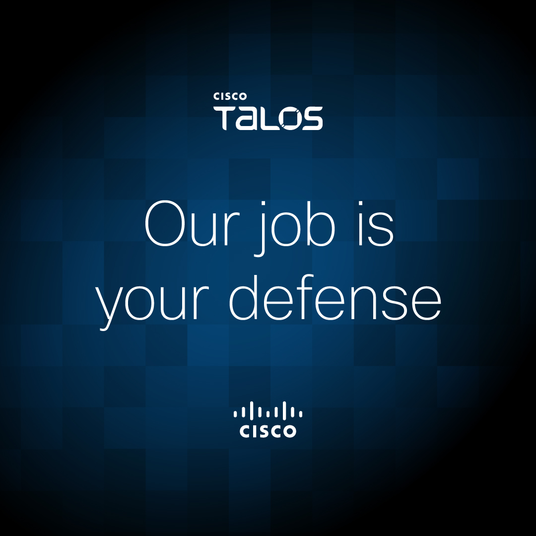 Cisco Security (@ciscosecure) on Twitter photo Next week at #BHUSA - Join <a href="/infosec_nick/">Nick Biasini</a> from <a href="/TalosSecurity/">Cisco Talos Intelligence Group</a> for a threat briefing with insights and mitigation strategies related to identity attacks, zero-day exploits, #ransomware, and infostealer #malware ➡️ cs.co/6015cQURx
📆 August 7
⏰ 2:35pm
📍 Mandalay Bay I Next week at #BHUSA - Join <a href="/infosec_nick/">Nick Biasini</a> from <a href="/TalosSecurity/">Cisco Talos Intelligence Group</a> for a threat briefing with insights and mitigation strategies related to identity attacks, zero-day exploits, #ransomware, and infostealer #malware ➡️ cs.co/6015cQURx
📆 August 7
⏰ 2:35pm
📍 Mandalay Bay I
