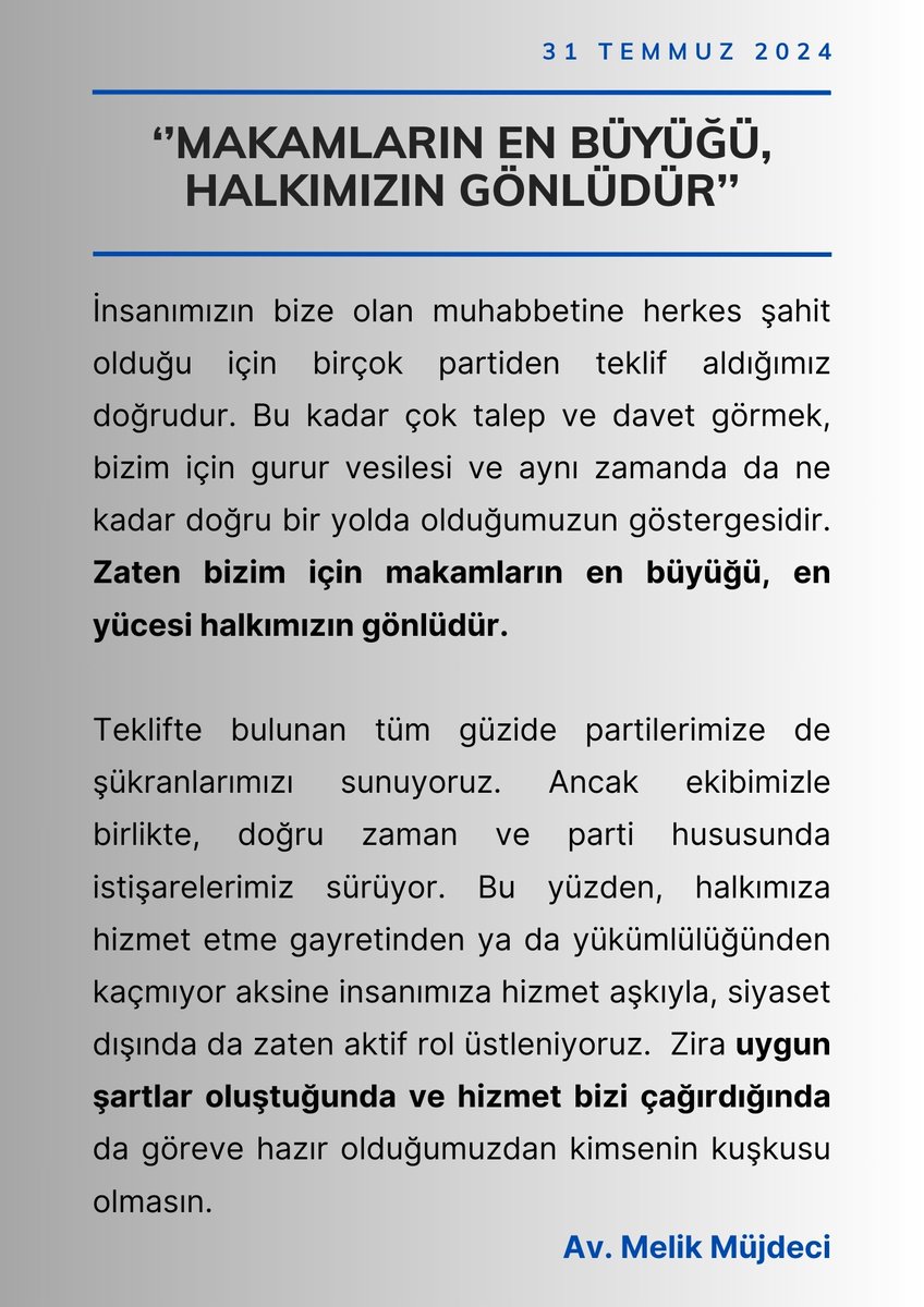Makamların en büyüğü, halkımızın gönlüdür.