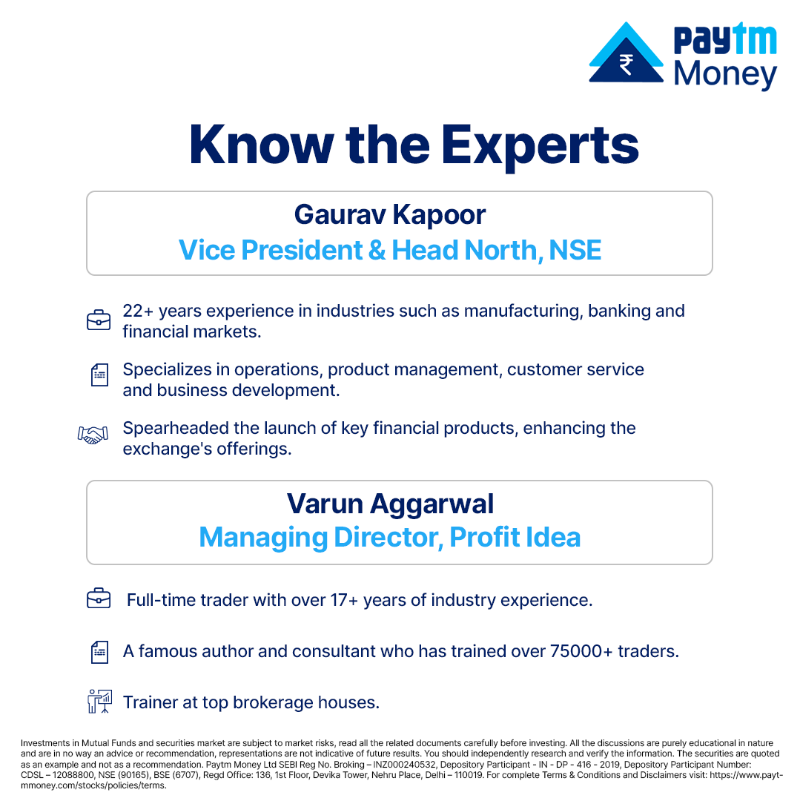 PaytmMoney's tweet photo. Join our live event with Gaurav Kapoor, Vice President &amp; Head North, NSE &amp; @anaadiprofessor, Managing Director, @profitidea to learn expert strategies &amp; insights within the #NiftyNext50 Index.

🗓️- 2nd August, Tomorrow
⏰- 12:30 PM

#LearnWithPaytmMoney #Trading #PaytmMoney #NSE