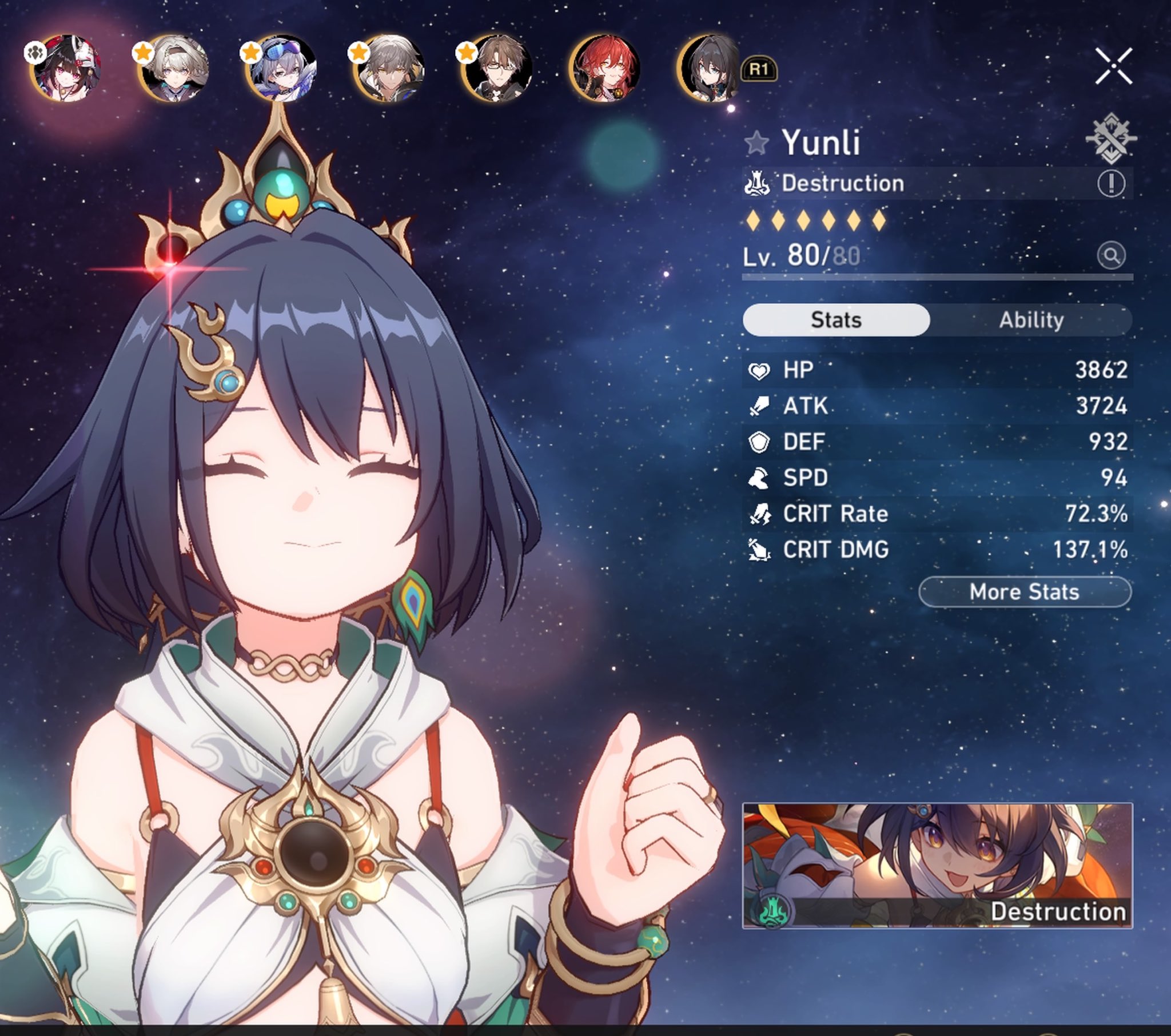 🦑 Mafu 🦑 on X: “Yunli build with leftover relics from farming 