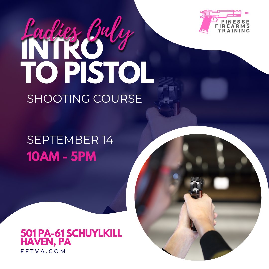 GraceBoatright7's tweet photo. $125 per student. Includes class, range fees, and a firearm rental. Students will receive a course completion certificate.
Send an email to grace@fftva.com to register.
#LadiesOnly #WomenWithWeapons #WomenShooters #EmpowerWomen #SelfDefense #FirearmsTraining #PistolCourse https://t.co/6Hx0YVqftm