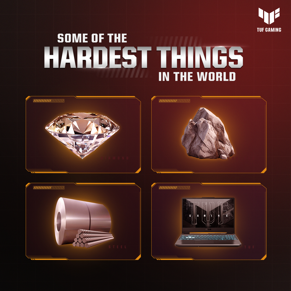 ASUSIndia's tweet photo. Who knew toughness could be this sleek? 💎🪨🛡️ From diamonds to steel, meet the new hardest thing in the world – the TUF Gaming laptop!
Checkout the entry-level gaming laptops here - https://t.co/FGBPzQCzEd
#ASUSIndia #TUFGamingA15 #EntryLevelGaming https://t.co/4K3NpqSajX
