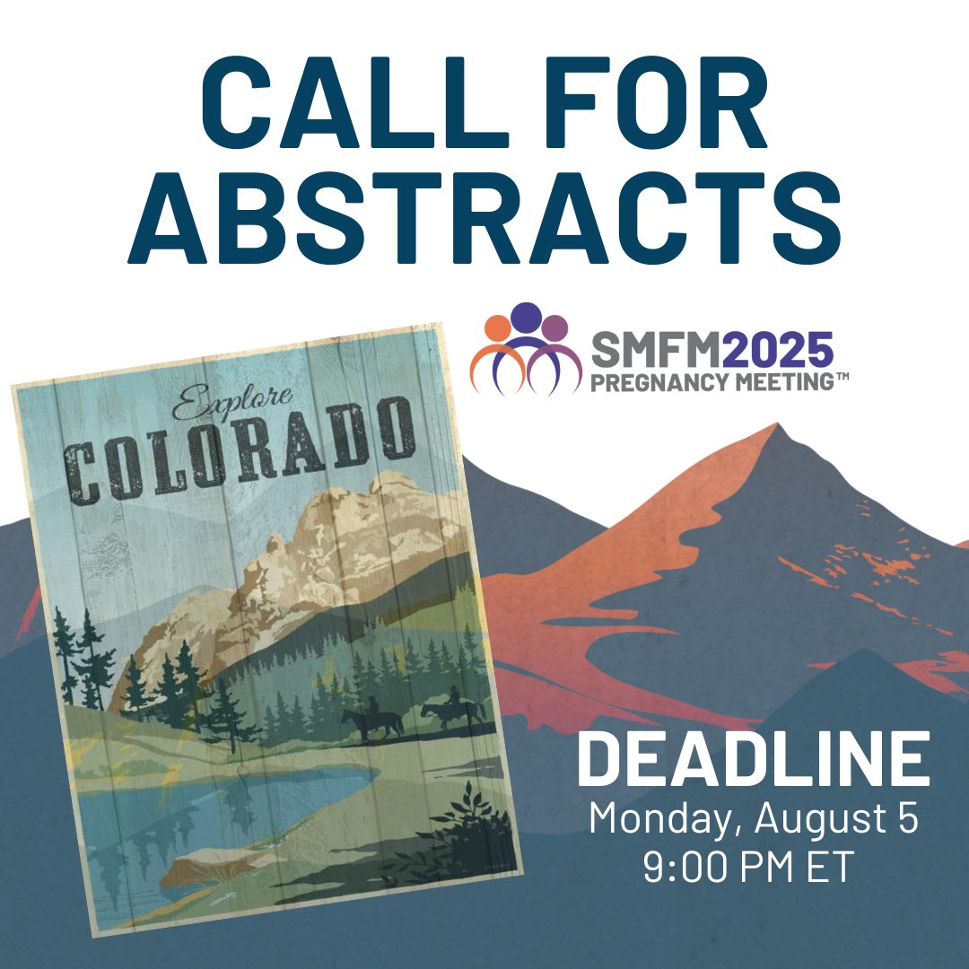 Time is winding down! The deadline to submit an abstract for #SMFM25 is Monday, August 5, at 9:00 PM ET! Don't miss your chance to present your latest research and discoveries impacting #maternalhealth to 3,000+ leaders and industry experts—details and submission link in our bio.