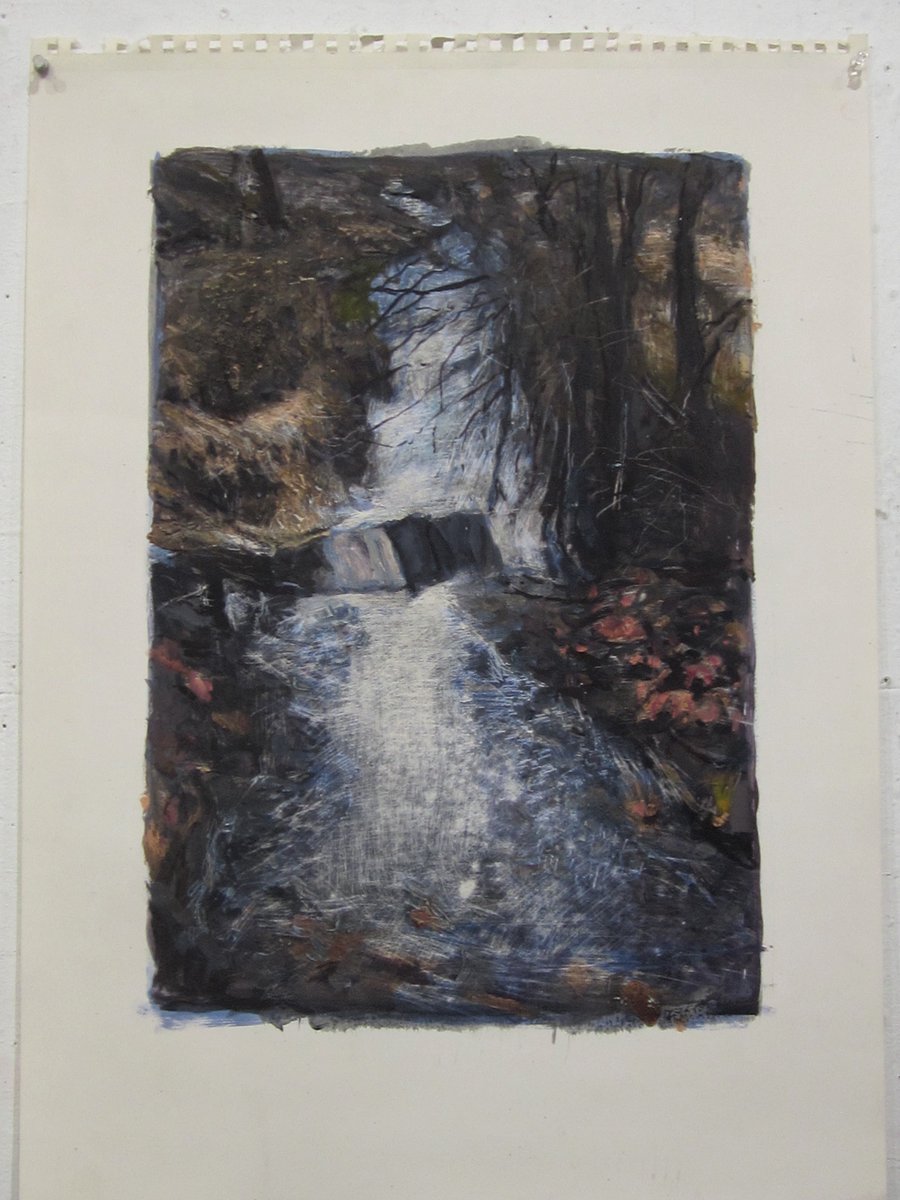 hobothumb's tweet image. gm  🛻    occasional stream outside waukomis     oils &amp;amp; acrylic on paper  rt