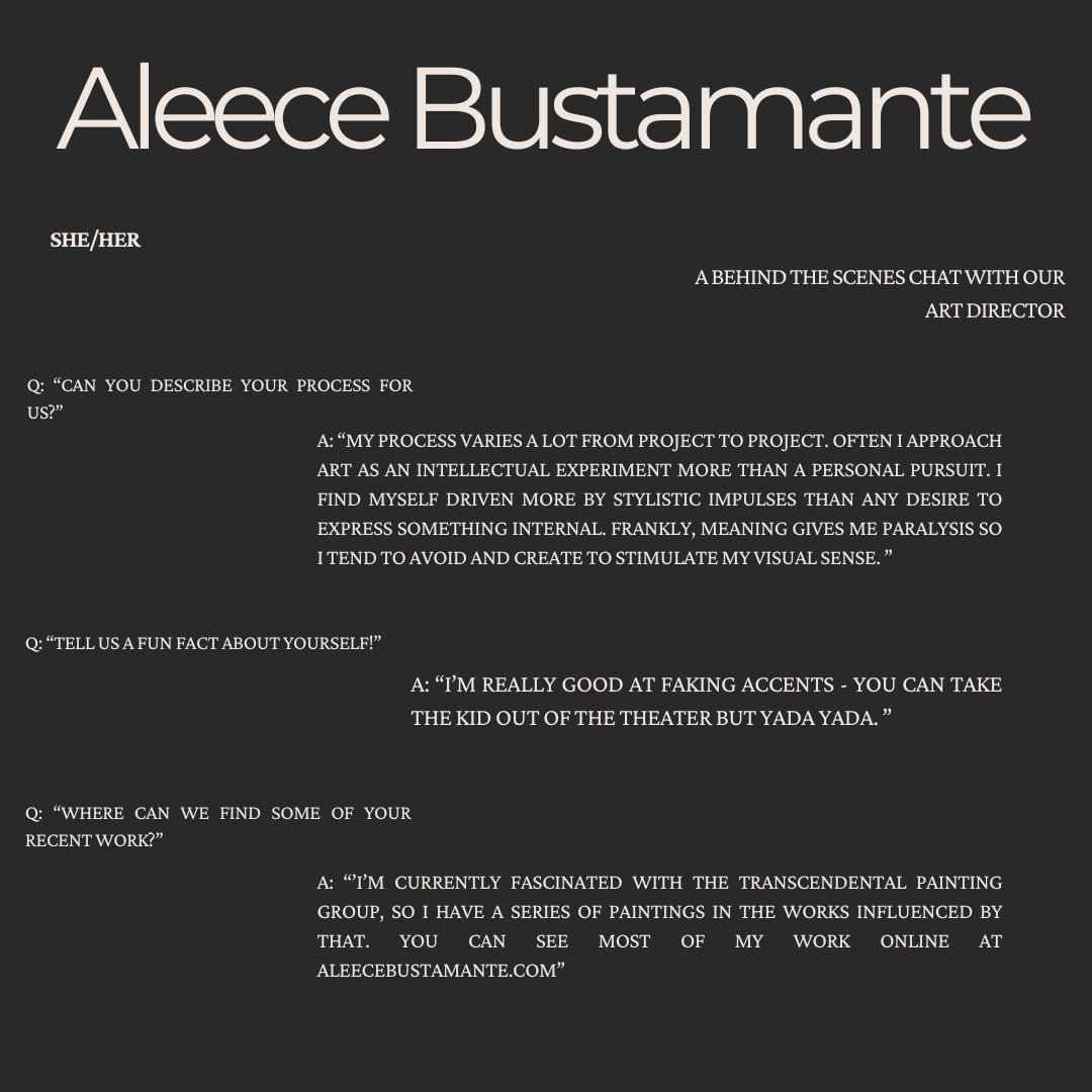 ZERO READERS - SUBS CLOSED (@zeroreadersmag) on Twitter photo Babe wake up, new staff member intro just dropped! Meet Aleece (she/her), our art director! For more Aleece, head over to aleecebustamante.com or our Patreon! Babe wake up, new staff member intro just dropped! Meet Aleece (she/her), our art director! For more Aleece, head over to aleecebustamante.com or our Patreon!