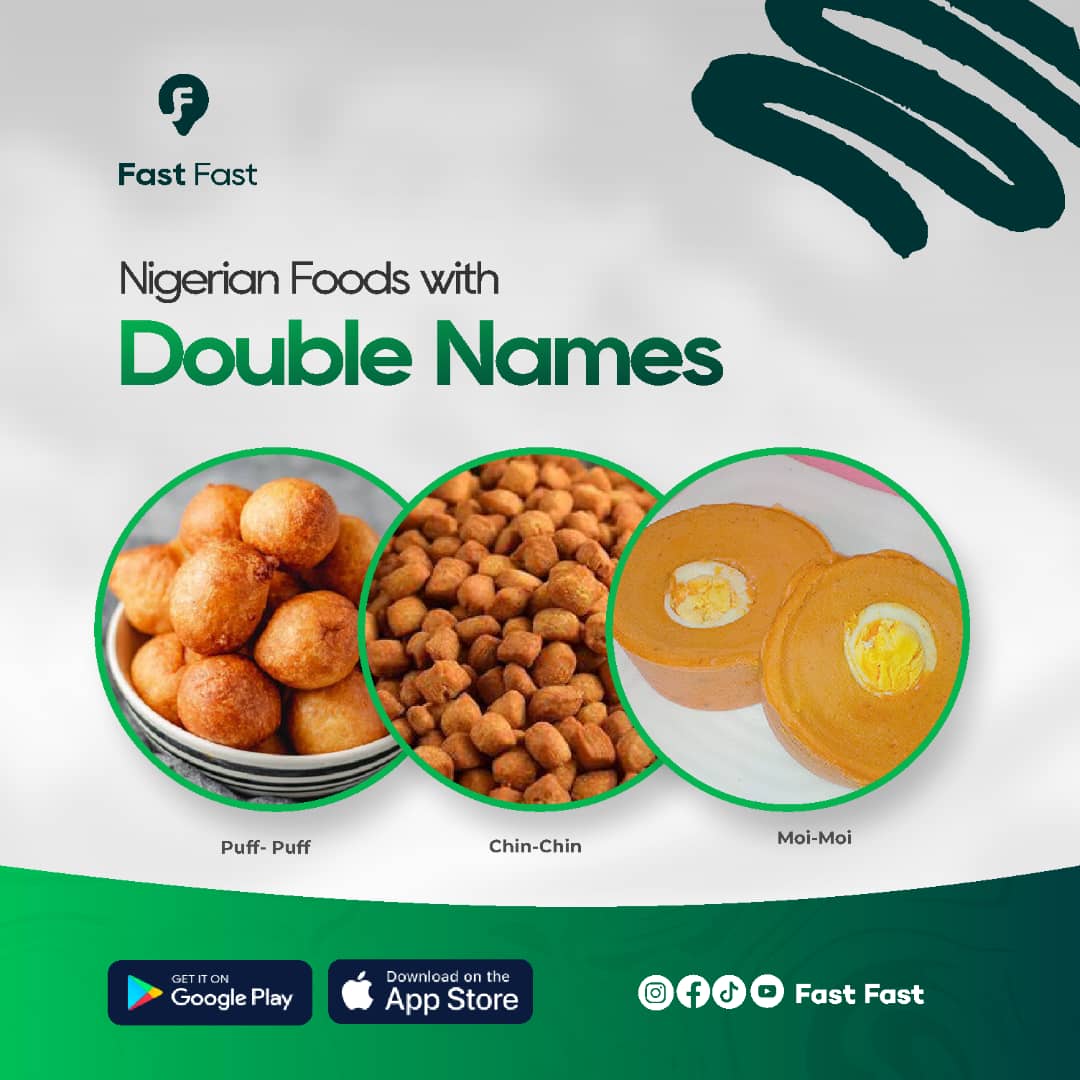 FastFastapp's tweet photo. Who else enjoys the effect of calling the name of a particular food twice? Whether it's a heavy meal or a snack, trust Fast Fast to deliver it fast.

.

.

.

.

.

.

.

.

.

#NigerianCuisine #DoubleNames
#NaijaFoods #TraditionalDishes #NigerianDelicacies #FoodCulture https://t.co/0zSW3ogqJQ
