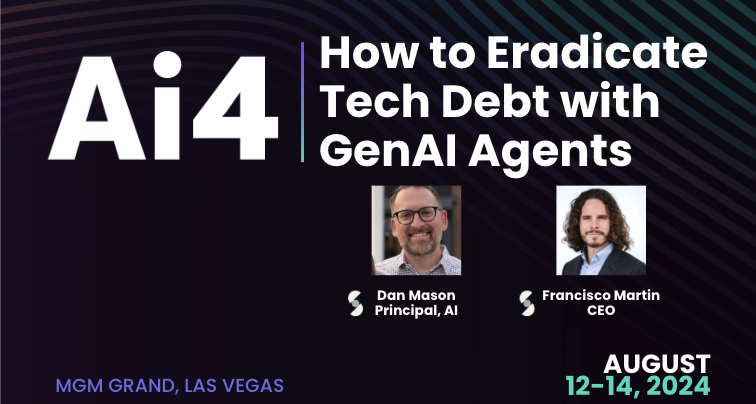 Only 14 days until <a href="/fmrtn/">Francisco Martin</a>  and <a href="/danmason/">dan mason</a>  take the stage at <a href="/Ai4Conferences/">Ai4 - Artificial Intelligence Conferences</a>  - Artificial Intelligence Conferences! They'll be presenting the latest strategies for eradicating tech debt with GenAI agents. If you're attending AI4, don't miss this session!
The session will take